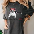 Boston Terrier Mom Bandana Boston Terrier Dog Women's Comfort Colors T-Shirt Pepper