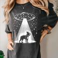 Boston Terrier Mom Dad Dog Alien UFO For Men Women Women's Comfort Colors T-Shirt Pepper