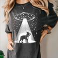 Boston Terrier Mom Dad Dog Alien UFO Women's Comfort Colors T-Shirt Pepper