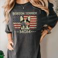 Boston Terrier Mom Dog Lovers American Flag 4th Of July Women's Comfort Colors T-Shirt Pepper