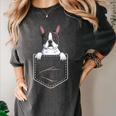 Boston Terrier In The Pocket Cute Boston Terrier Dog Lovers For Men Women Girls Kids Women's Comfort Colors T-Shirt Pepper