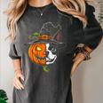 Boston Terrier Pumpkin Jack O Lantern Halloween Women's Comfort Colors T-Shirt Pepper