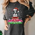 Boston Terrier Santa Claus Christmas Dog Women's Comfort Colors T-Shirt Pepper