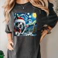 Boston Terrier Santa Starry Night Van Gogh Christmas Dog Men Women Kids Women's Comfort Colors T-Shirt Pepper