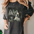 Boston Terrier Selfie With Ghosts Halloween Dog Lover Women's Comfort Colors T-Shirt Pepper