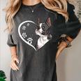 Boston Terrier Shirts For Women Girls Kids Heart Cute Women's Comfort Colors T-Shirt Pepper