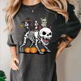 Boston Terrier Skeleton Mummy Witch Halloween Women's Comfort Colors T-Shirt Pepper