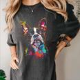 Boston Terrier Splash Women's Comfort Colors T-Shirt Pepper