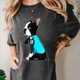 Boston Terrier Tattoos I Love Mom Women's Comfort Colors T-Shirt Pepper