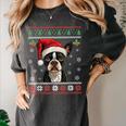 Boston Terrier Ugly Christmas Sweater Xmas For Adults Kids Women's Comfort Colors T-Shirt Pepper