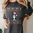 Boston Terrier Wearing Santa Hat Ugly Xmas Dog Lovers Women's Comfort Colors T-Shirt Pepper
