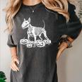 Bull Terrier Skeleton Birthday Halloween Kids Women's Comfort Colors T-Shirt Pepper