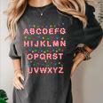 Christmas Alphabet Candy Cane Teachers Students Candy Cane For Men Women Kids Women&#x27;s Comfort Colors T-Shirt Pepper