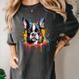 Colorful Boston Terrier Dog For Men Women Kids Women's Comfort Colors T-Shirt Pepper