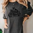 Cool Boston Terrier Riding a Motorcycle Biker Dog Lover For Men Women Kids Women's Comfort Colors T-Shirt Pepper