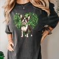 Cute Boston Terrier Shamrock St Patrick's Day Dog Lover Men Women Kids Women's Comfort Colors T-Shirt Pepper