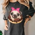 Cute Pug Shirt Donut Girls Dog Women's Comfort Colors T-Shirt Pepper