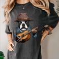 Guitar Shirt Boston Terrier Dog Playing Acoustic Guitar Women's Comfort Colors T-Shirt Pepper