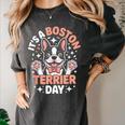 It’s A Boston Terrier Day Pet Cute Dog Lover Cartoon Women's Comfort Colors T-Shirt Pepper