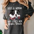 Just a Woman Who Loves Her Boston Terrier Cute Dog Mom Women's Comfort Colors T-Shirt Pepper