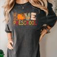 Love Preschool Happy Fall Thanksgiving Women Teacher Women&#x27;s Comfort Colors T-Shirt Pepper