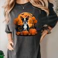 Pumpkin Boston Terrier Costume On Boston Terrier Halloween Women's Comfort Colors T-Shirt Pepper
