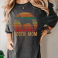 Retro Boston Terrier Mom Dog Mother Pet Bostie Mama Women's Comfort Colors T-Shirt Pepper