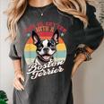 Retro Life Is Better With Boston Terrier Mom Dog Lover Women's Comfort Colors T-Shirt Pepper