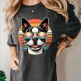 Retro Sunset Sunglasses Boston Terrier Boston Bull Bostie Women's Comfort Colors T-Shirt Pepper