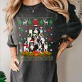 Ugly Sweater Christmas Tree Boston Terrier Dog Xmas Pajama Women's Comfort Colors T-Shirt Pepper