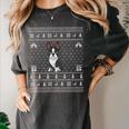 Ugly Xmas Sweater Style Boston Terrier Reindeer Christmas Women's Comfort Colors T-Shirt Pepper