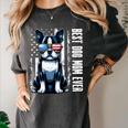 USA Flag Boston Terrier Best Dog Mom Ever 2025 Women's Comfort Colors T-Shirt Pepper