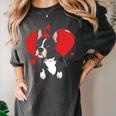 Valentine's Day Boston Terrier Heart Women's Comfort Colors T-Shirt Pepper