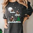 Xmas Lighting Tree Santa Riding Boston Terrier Christmas Women's Comfort Colors T-Shirt Pepper