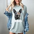 4th July Blue Heeler Dog Merica Patriotic USA Flag Cute Women's Comfort Colors T-Shirt Bay