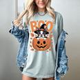 Boston Terrier Costume On Pumpkin Halloween Boston Terrier Women's Comfort Colors T-Shirt Bay