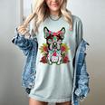 Boston Terrier Dia De Los Muertos Day Of The Dead Dog Skull For Men Women Kids Women's Comfort Colors T-Shirt Bay