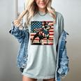 Boston Terrier Dog 4th Of July USA American Flag Patriotic Women's Comfort Colors T-Shirt Bay