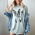Boston Terrier Dog Raising Paw Idea Men Women Women's Comfort Colors T-Shirt Bay