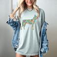 Boston Terrier Flower Silhouette Floral Dog Men Women Girls Kids Women's Comfort Colors T-Shirt Bay