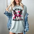 Boston Terrier Heart Glasses Girls Bostie Valentines Day Women's Comfort Colors T-Shirt Bay