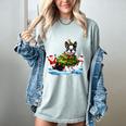 Boston Terrier Merry Christmas Tree Lights Dog X-Mas Dogs Women's Comfort Colors T-Shirt Bay
