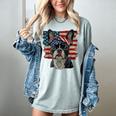 Boston Terrier Patriotic 4th Of July USA American Flag Women's Comfort Colors T-Shirt Bay