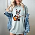 Boston Terrier Playing Guitar Boston Terrier Women's Comfort Colors T-Shirt Bay