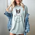 Boston Terrier In The Pocket Cute Boston Terrier Dog Lovers Men Women Girls Kids Women's Comfort Colors T-Shirt Bay