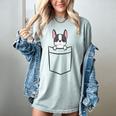 Boston Terrier In The Pocket Cute Boston Terrier Dog For Men Women Girls Kids Women's Comfort Colors T-Shirt Bay