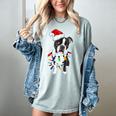 Boston Terrier Santa Christmas Lights Xmas Dog Lover Men Women Kids Women's Comfort Colors T-Shirt Bay
