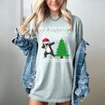 Boston Terrier Santa Hat Dabbing Around The Christmas Tree Women's Comfort Colors T-Shirt Bay