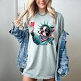Boston Terrier Selfie Statue Of Liberty 4th Of July American Women's Comfort Colors T-Shirt Bay