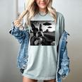 Boston Terrier Graphic Selfie With UFOs Weird Aliens Women's Comfort Colors T-Shirt Bay
